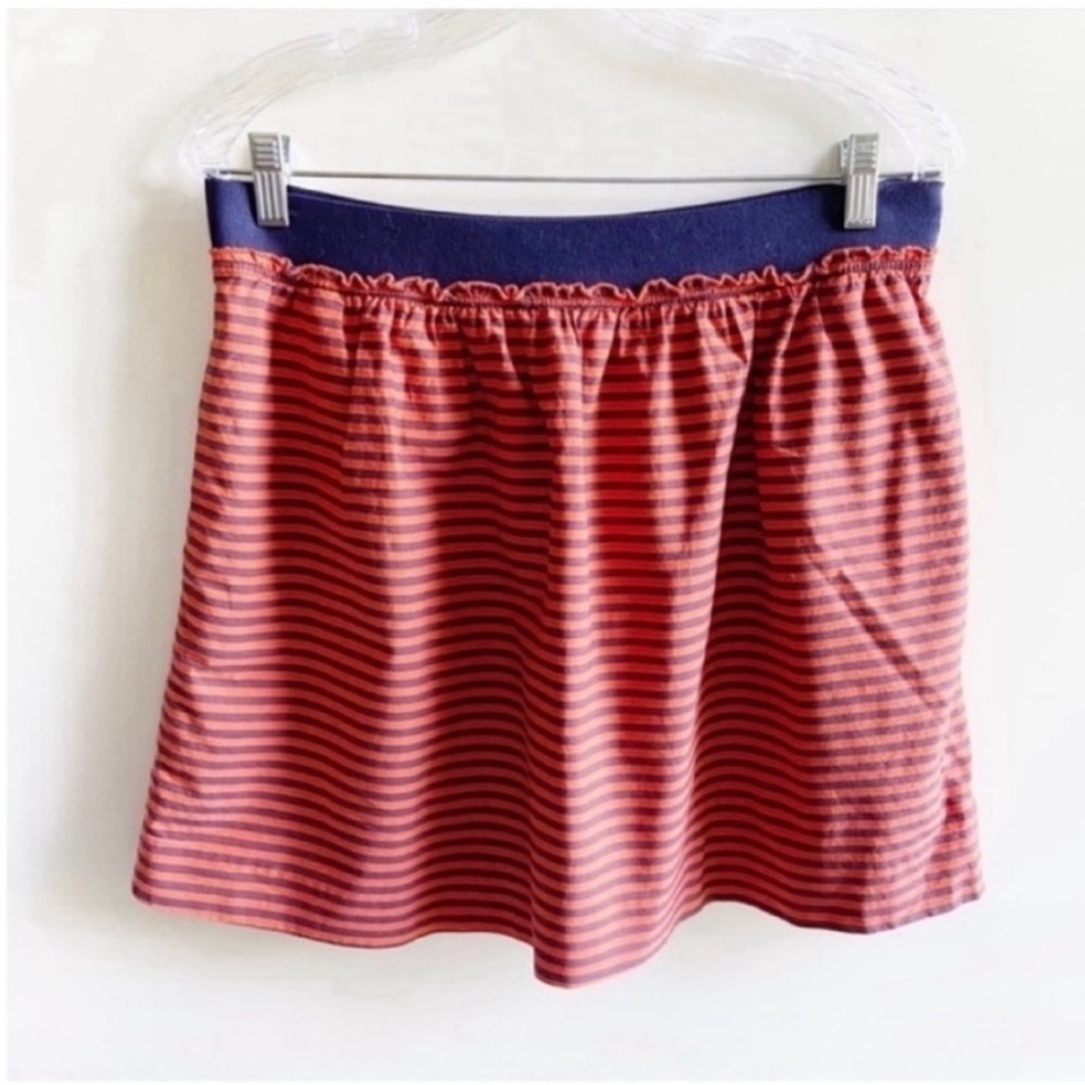 J. Crew Factory skirt orange striped market navy